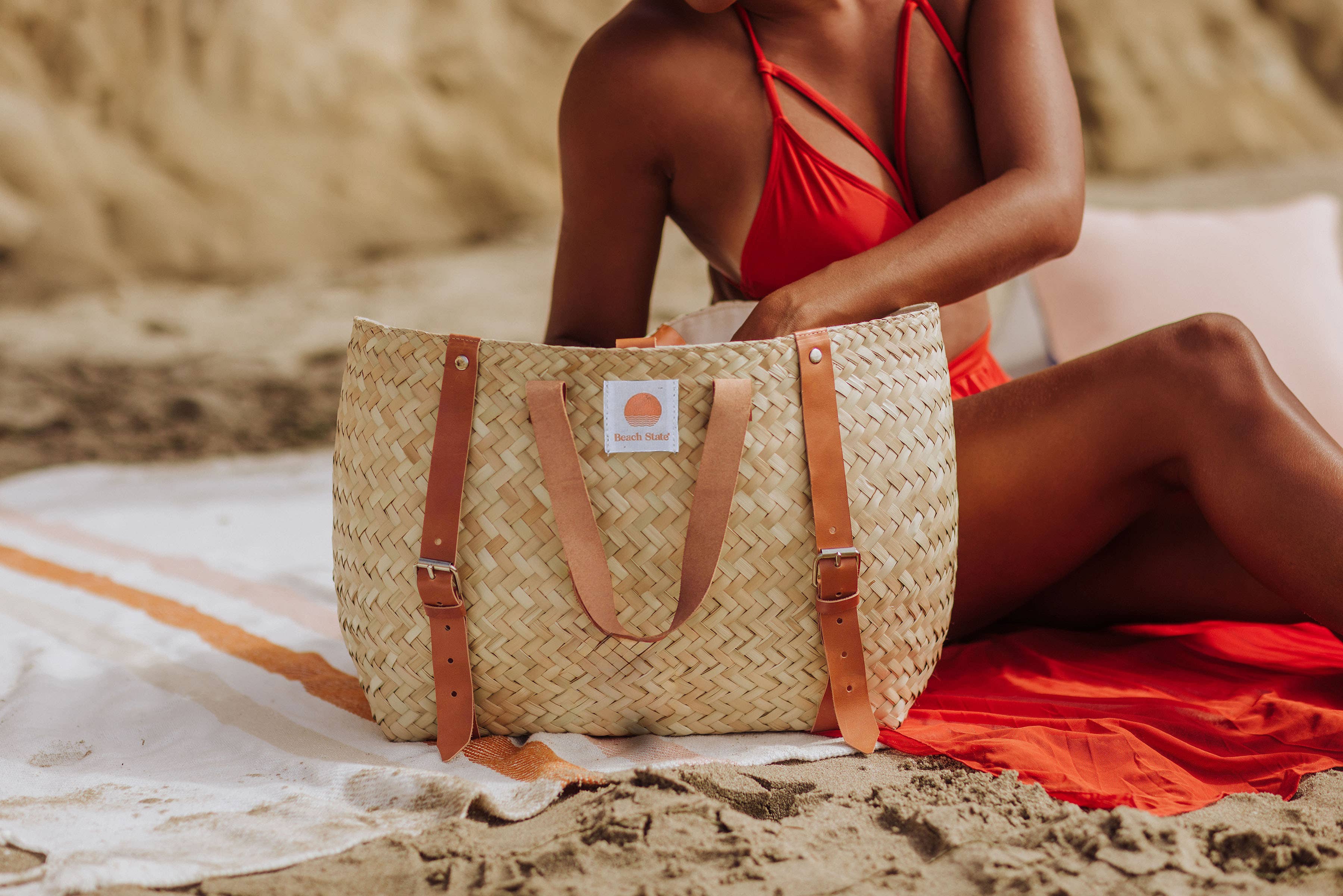 Picnic Time Family of Brands - Wholesale Cooler/Cooler Bag - Hermosa Insulated Woven Seagrass Beach Cooler Bag11