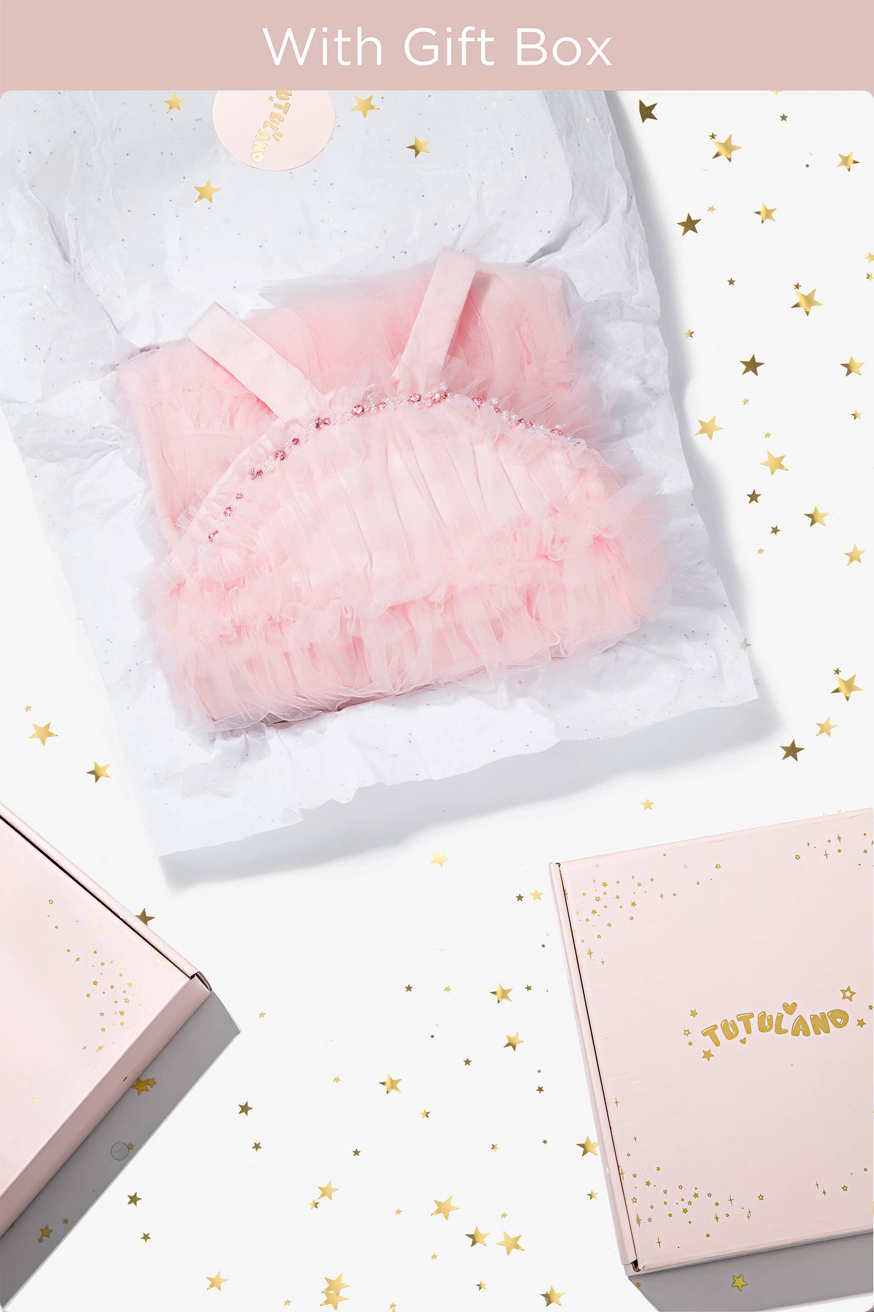 Tutuland - Vente Robe – enfant - Robe de fête d'anniversaire en tulle à col nu et perles5