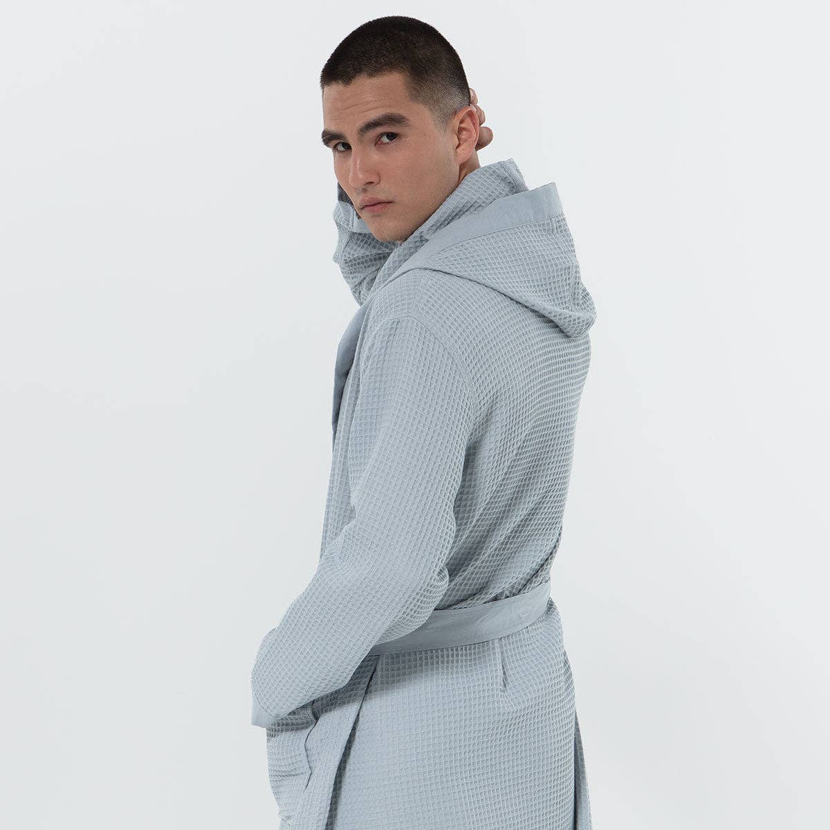 SEYANTE - Wholesale Robe - Men's - Men's Hooded Turkish Cotton Waffle Robe16