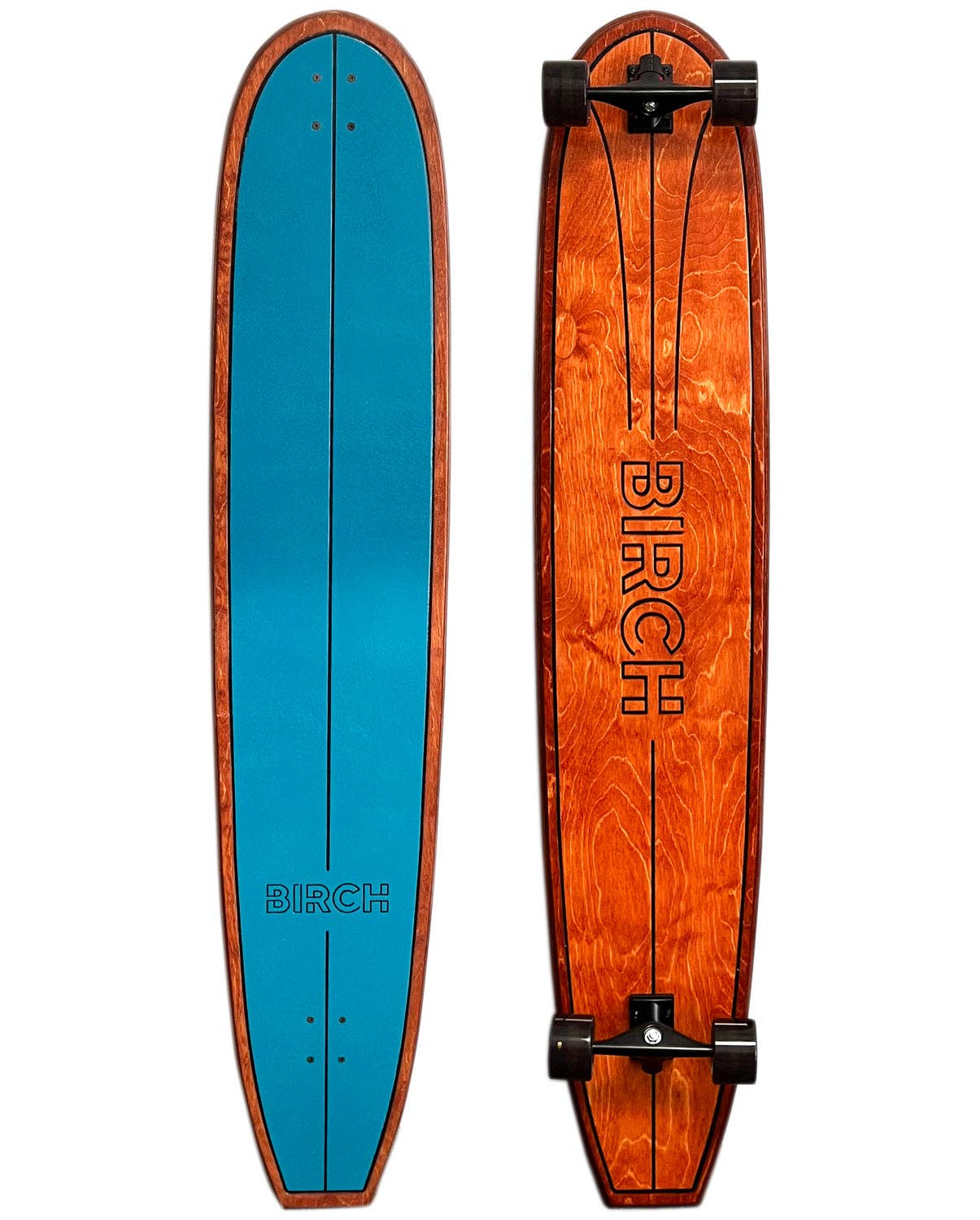 Lucid Grip - Wholesale Sporting Accessories - BIRCH 60" LOG Cruiser: Surf-Inspired Longboard Skateboard - Complete Setup0