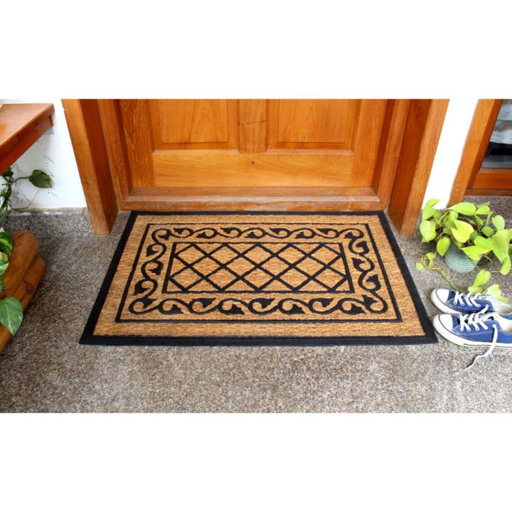 RugSmith - Wholesale Door Mat - RugSmith Moulded Rubber Coir Honeysuckle Doormat, 24" x 36"