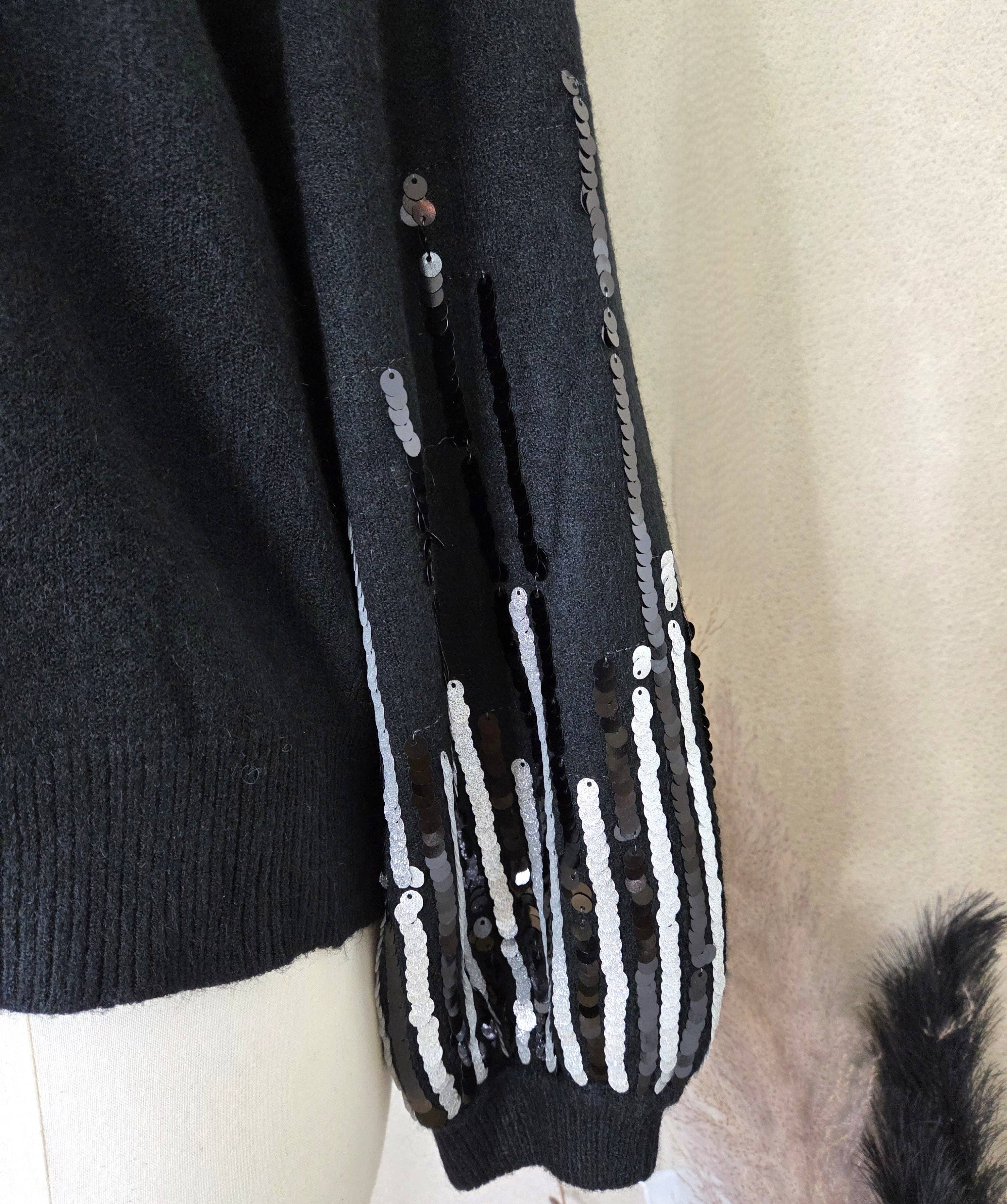 Tempest Designs – wholesale Knitted jumper – Women′s – Fine knit jumper with balloon sleeves and sequin detail (S-M)3