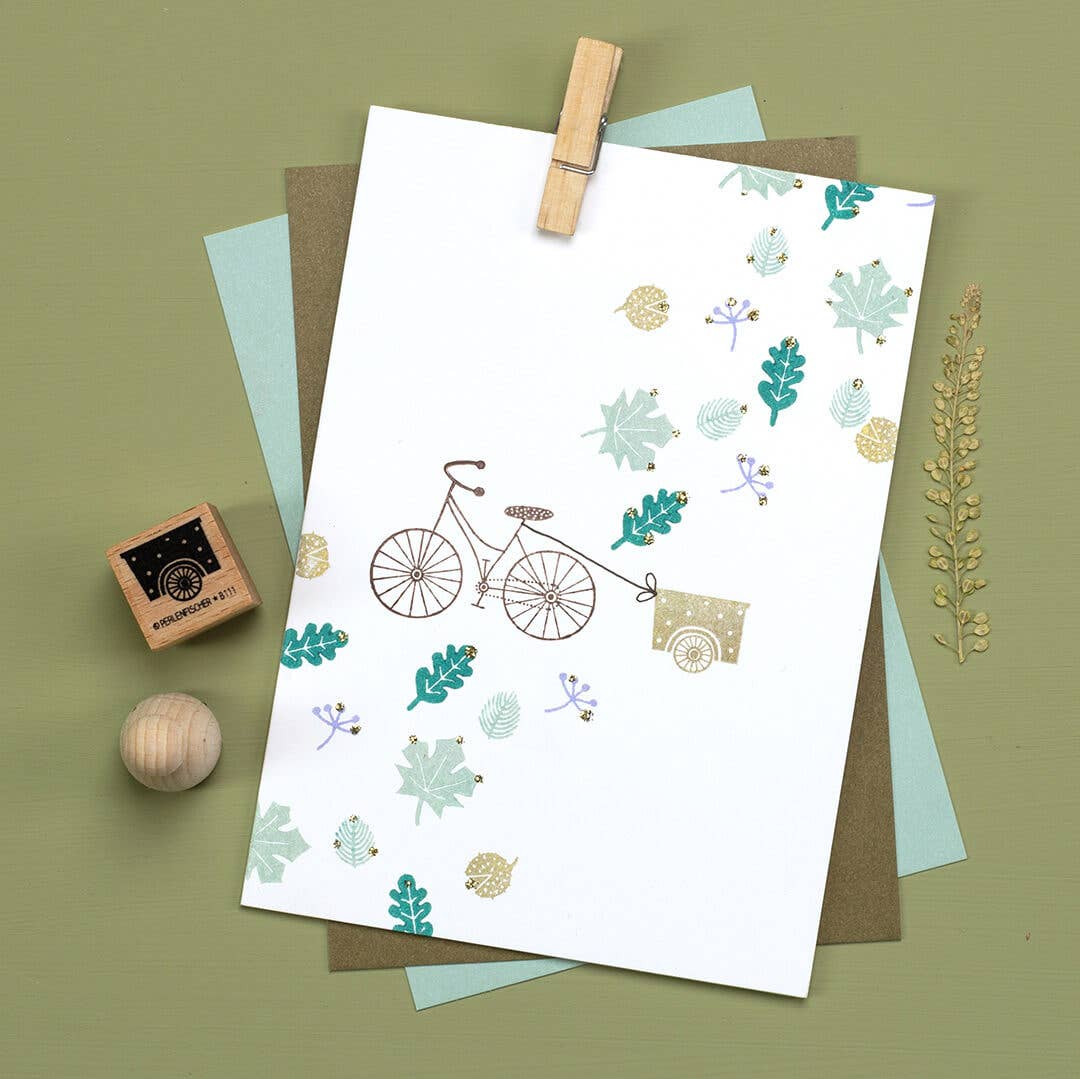 Perlenfischer - Wholesale Rubber/Decorative Stamp - 5x Stamp | Bicycle Trailer5