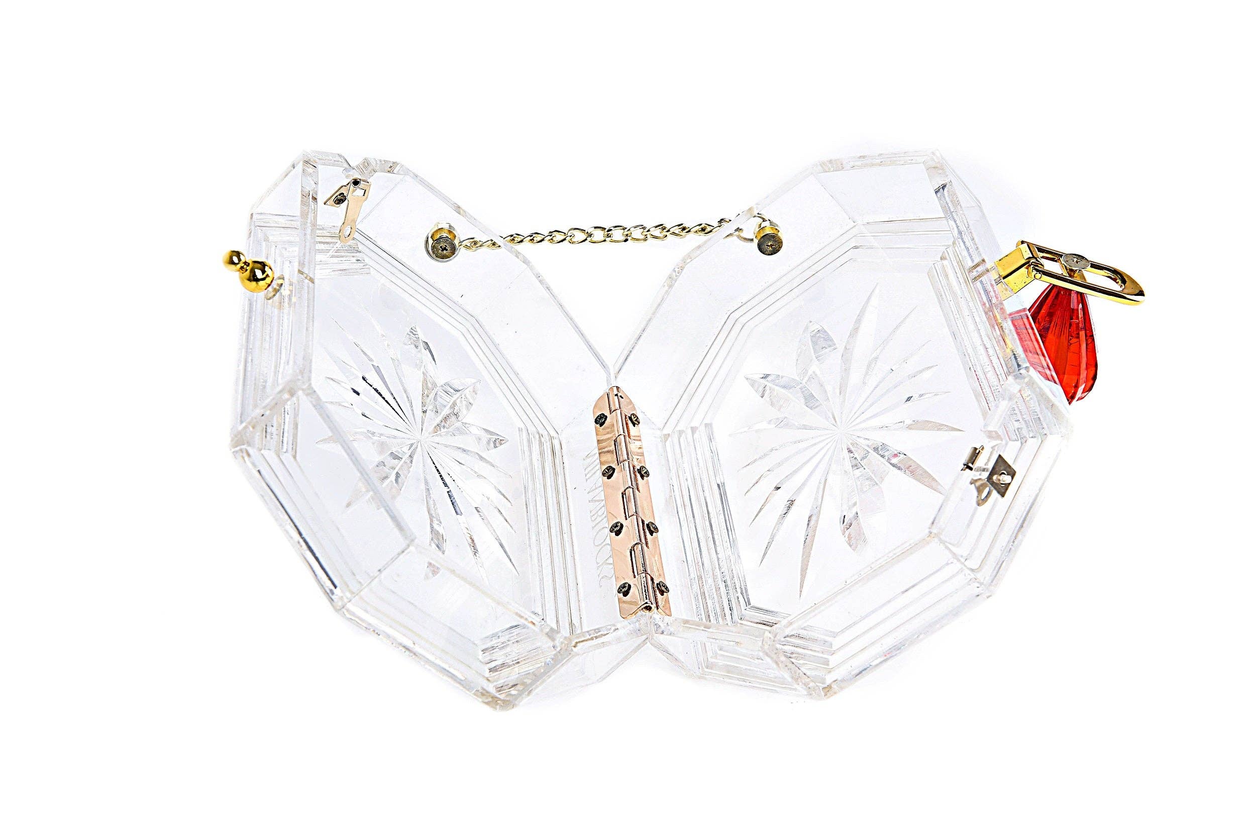 Cancella Bottiglia di profumo trasparente con scatola in acrilico tagliato a fiore - trasparente in vendita all'ingrosso su Faire4