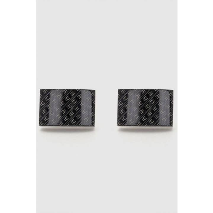 Miscellaneous Original Men's Cufflinks – Creative Designs – 100% Rhodium – Black Woven Square Model for wholesale on Faire1