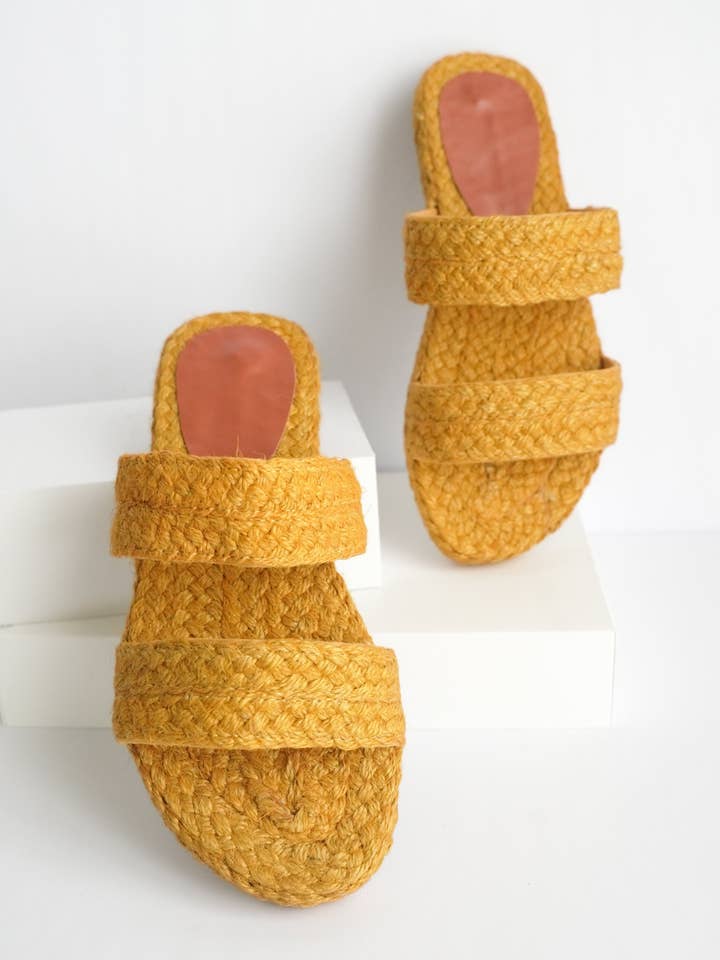 Toboggans d'été Abaca — Moutarde pour la vente par Maggie’s Box USA