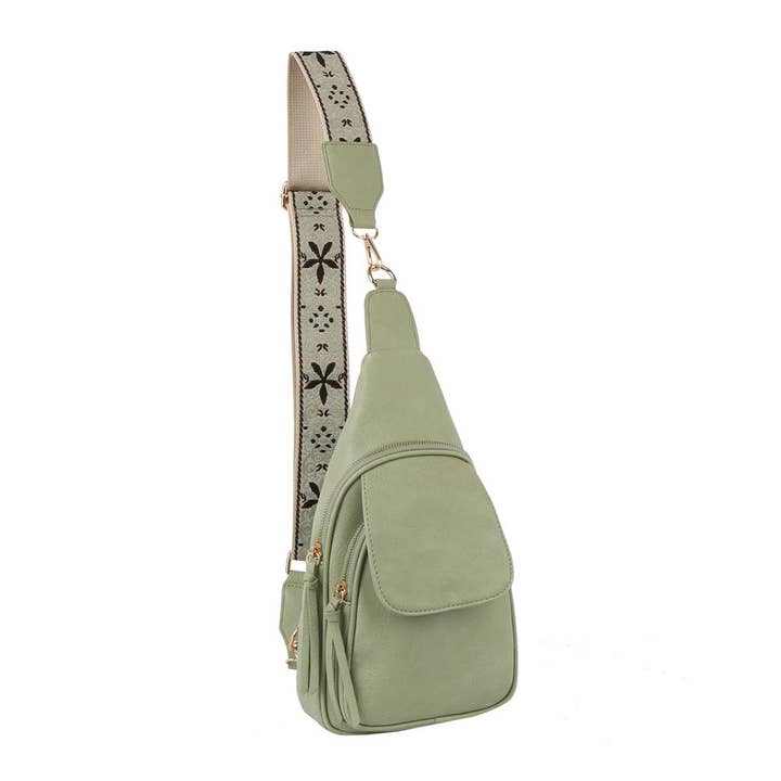 Handbag Factory Corp - Wholesale Crossbody Bag - Women's - Flap front double zip sling backpack