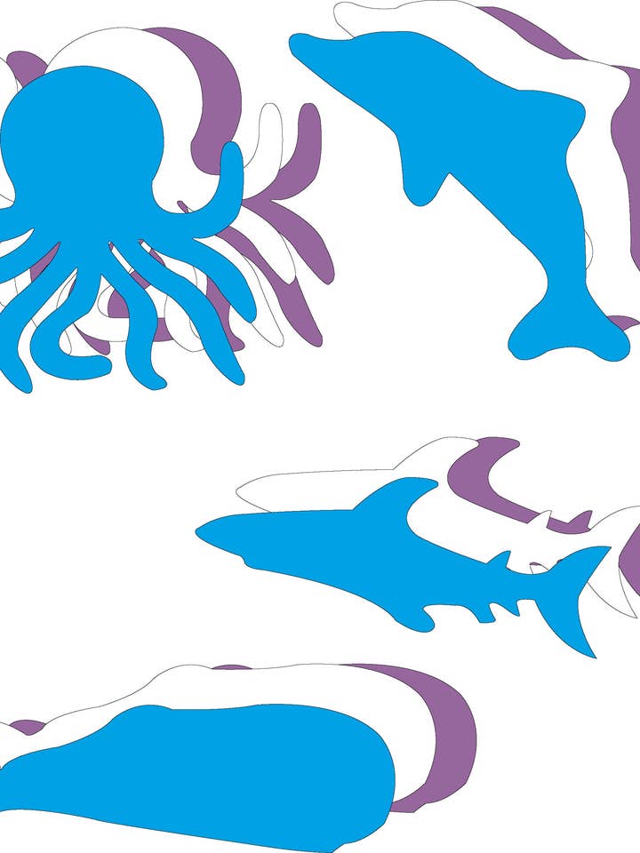 Set de recortes grande - Ocean para venta al por mayor de Creative Shapes Etc.