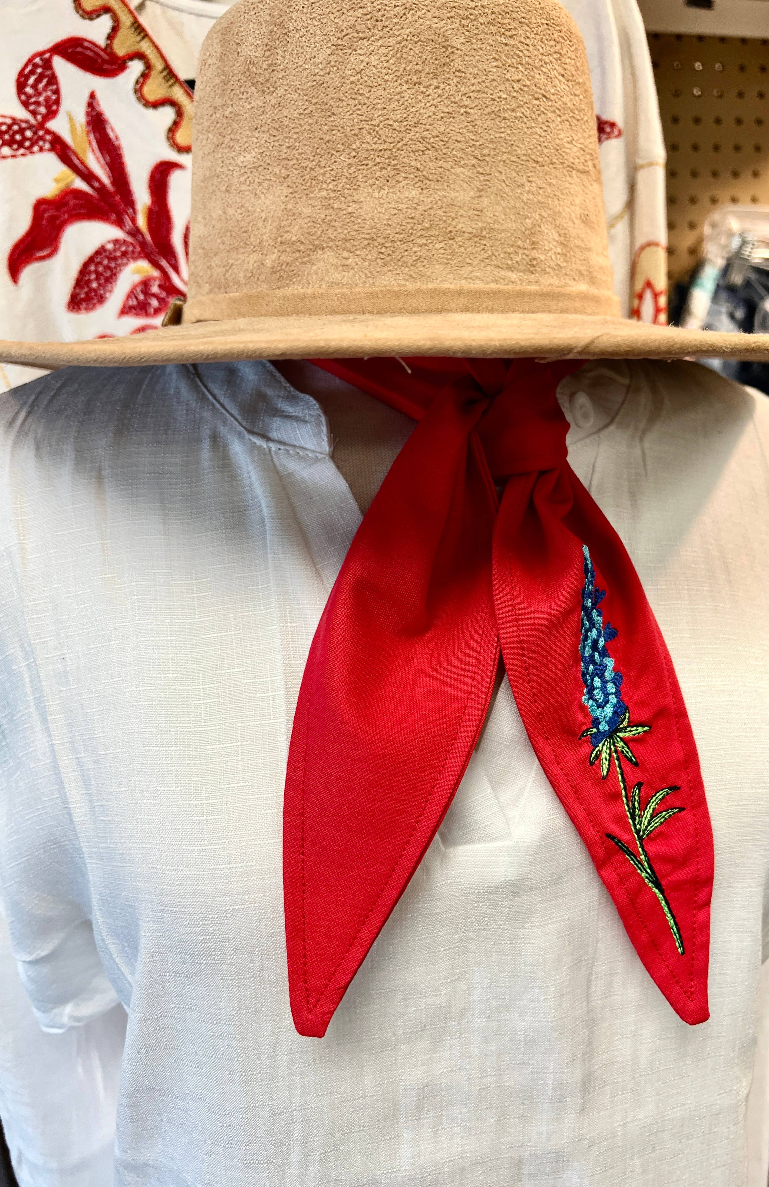 The Funky Soul - Wholesale Scarf - Women's - Bluebonnet Embroidered Ascot Scarf6