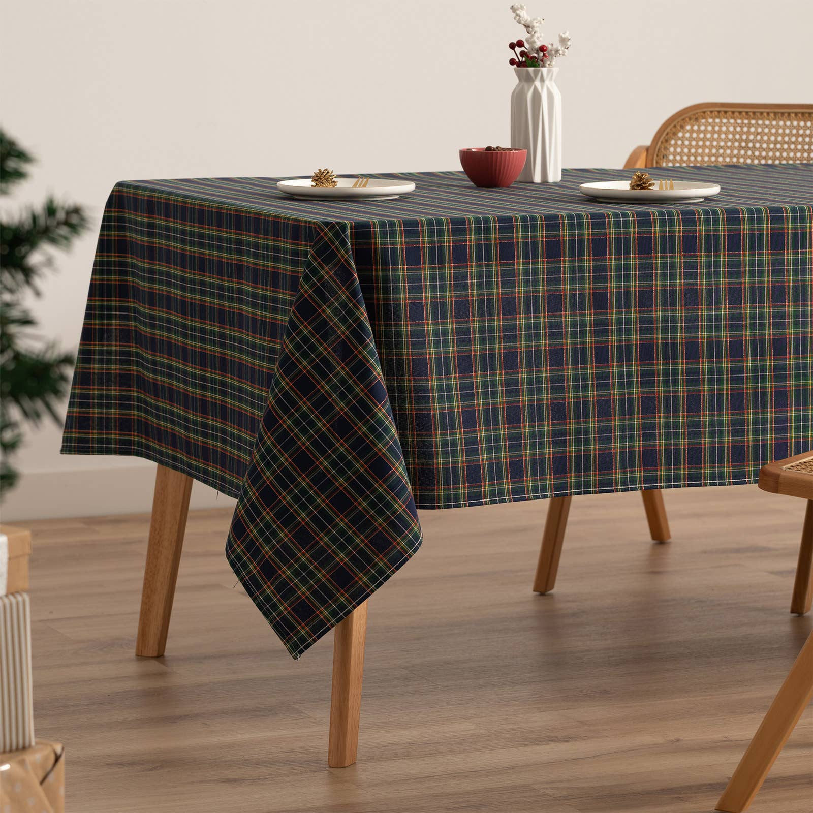 GAMUSI – wholesale Duk – Julduk bomull jacquard rutig CHECK1