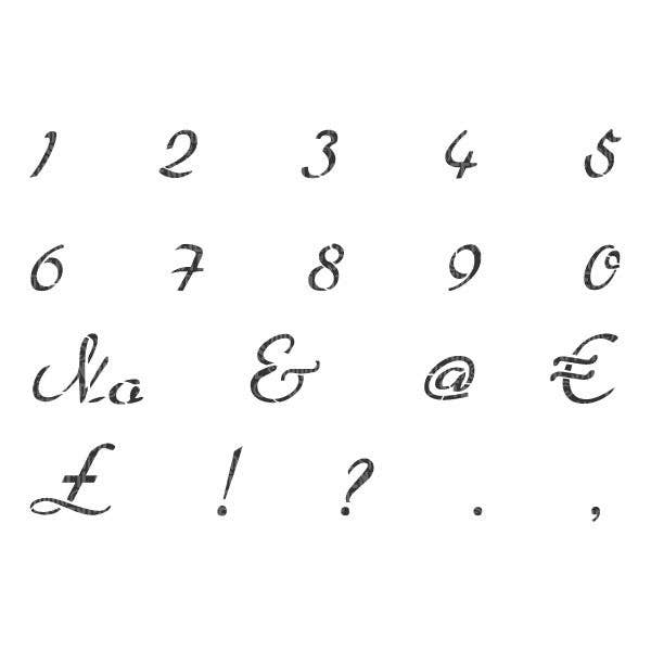 Pochoir Chiffres Francais pour la vente par The Stencil Studio