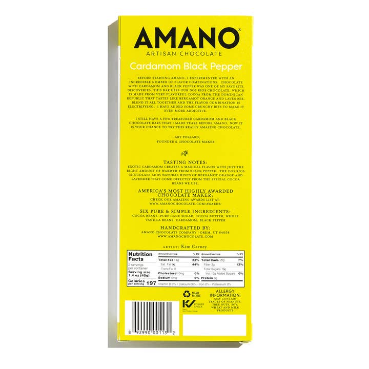 Amano Chocolate – Barra de chocolate por atacado – Chocolate com pimenta preta cardamomo2