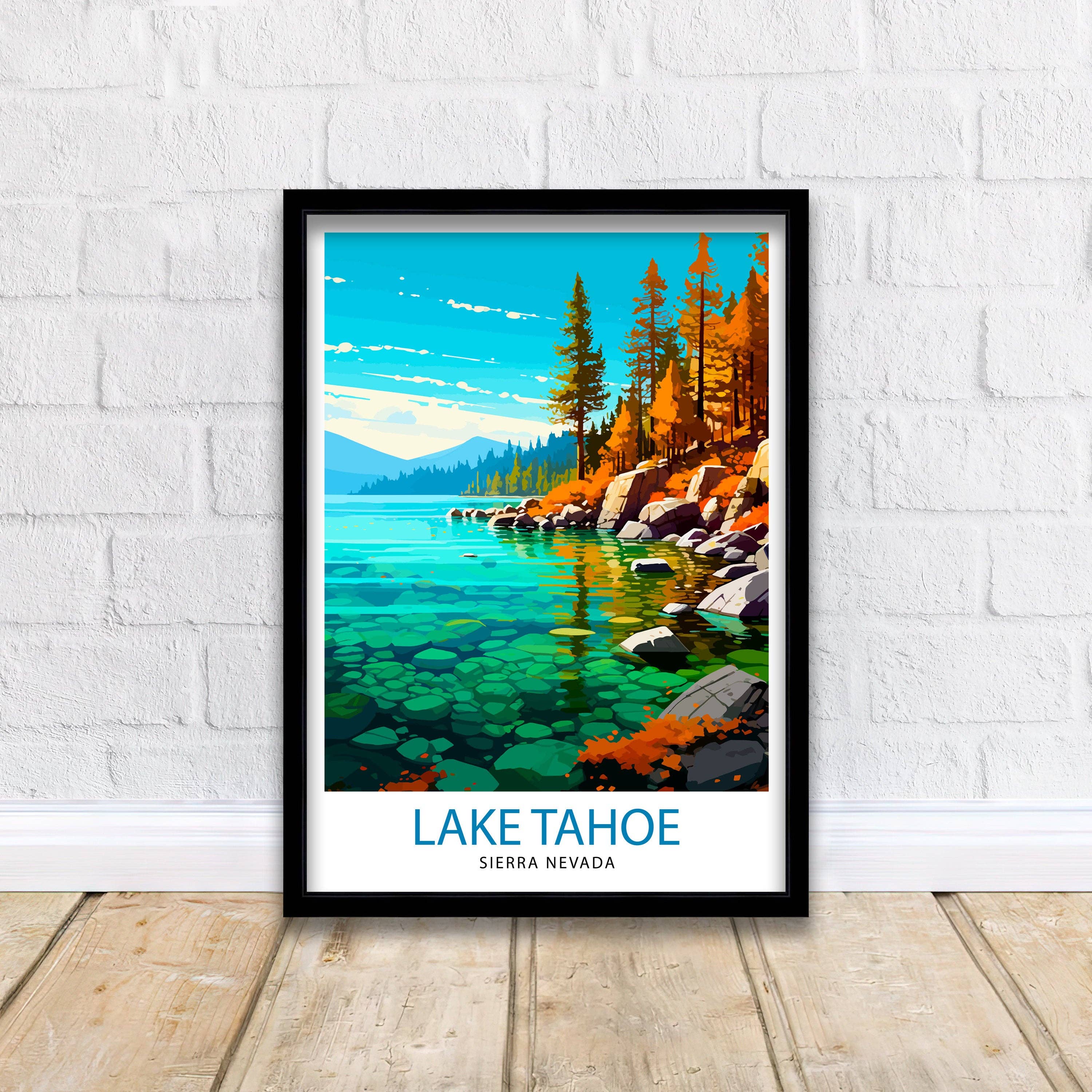 InkNPrintz – wholesale Art print – Lake Tahoe Travel Poster4