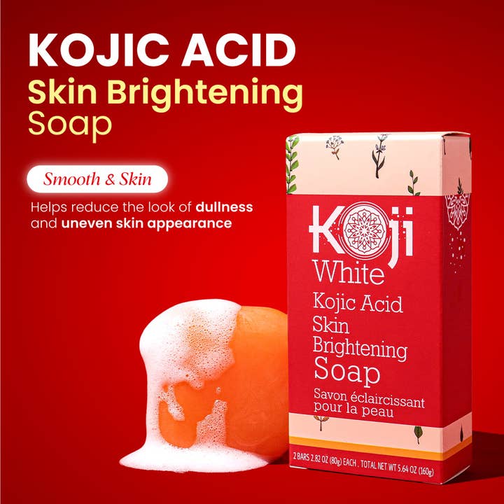 Koji White - Wholesale Bar Soap - Pure 5% Kojic Acid Skin Brightening Soap (2 Bars)