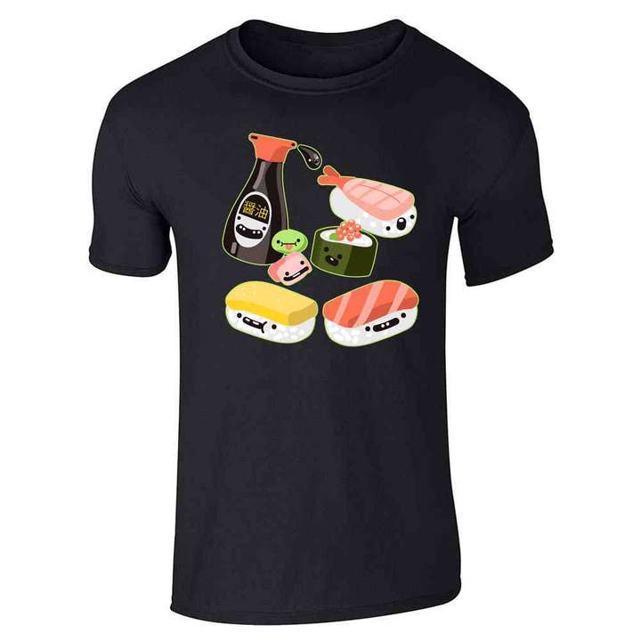 Sushi Kawaii Cute Funny Food Cartoon Unisex Tee for wholesale by Pop Threads