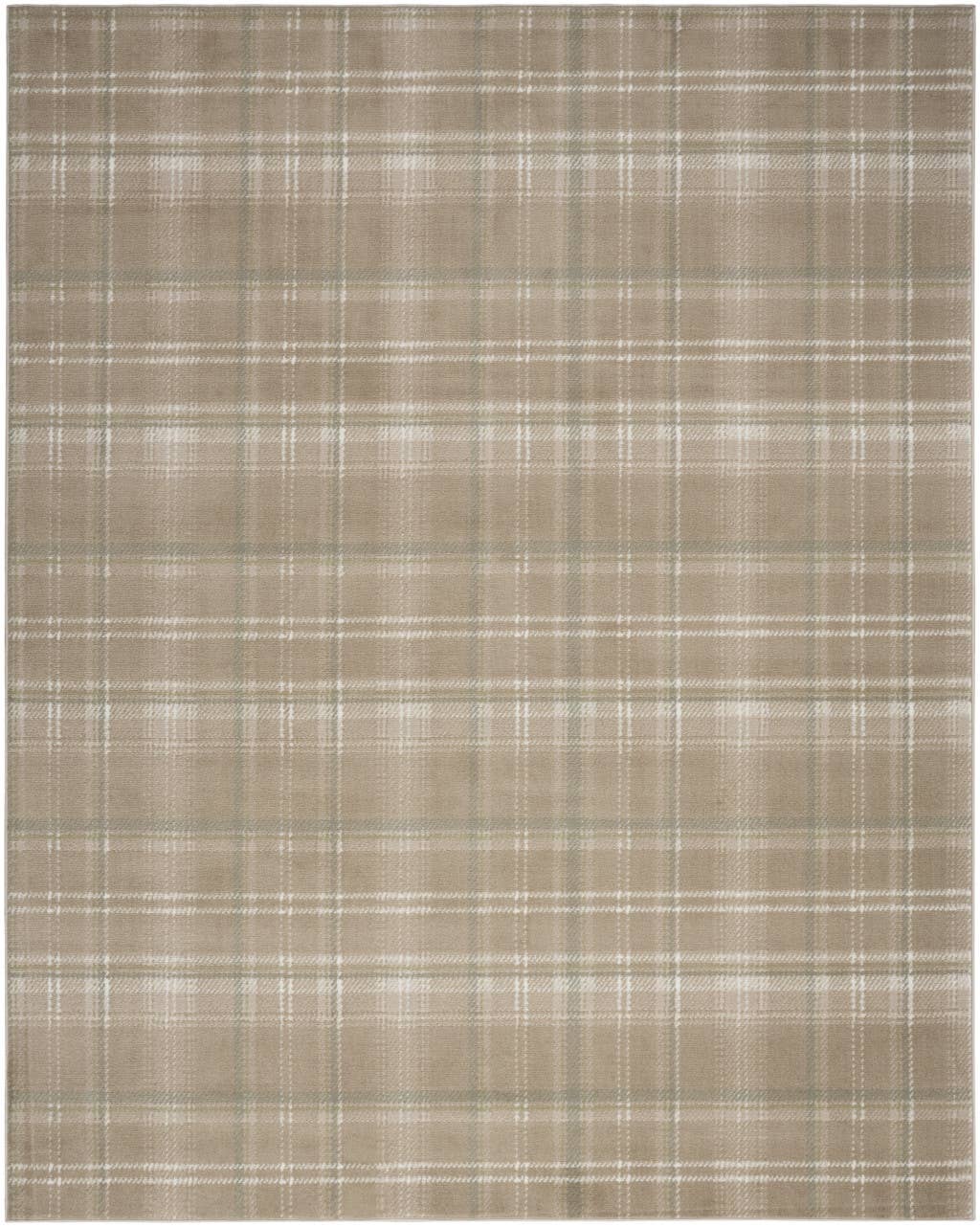 HomeRoots - Wholesale Area Rug - 8' X 10' Brown and Ivory Plaid Non Skid Area Rug1