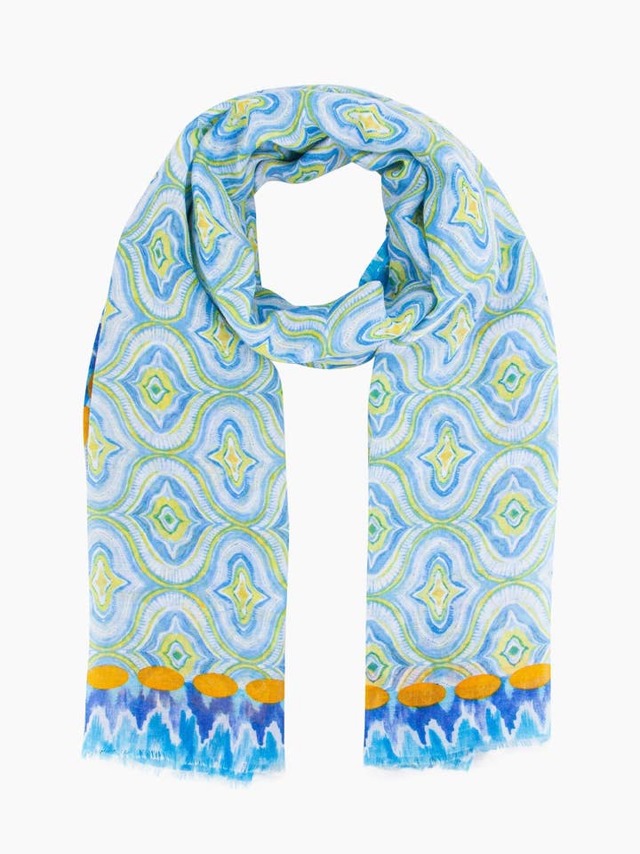 Lenço Leve Bree - Azul, Azulejos Marroquinos por atacado de Sarta Accessories