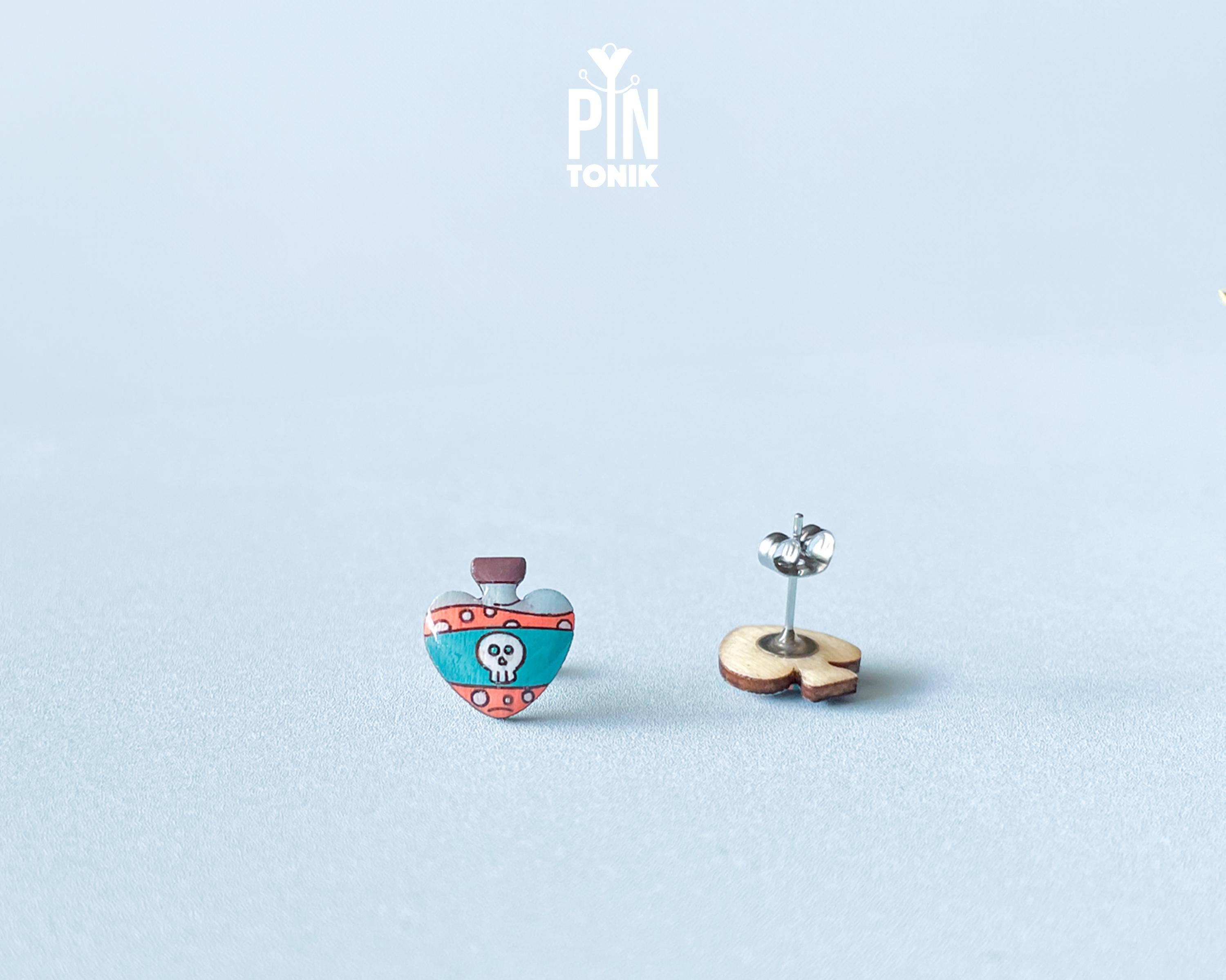 PinTonik – Engroshandel Ørestikkere – Giftige kranie ørestikker - Halloween kostumesmykker4