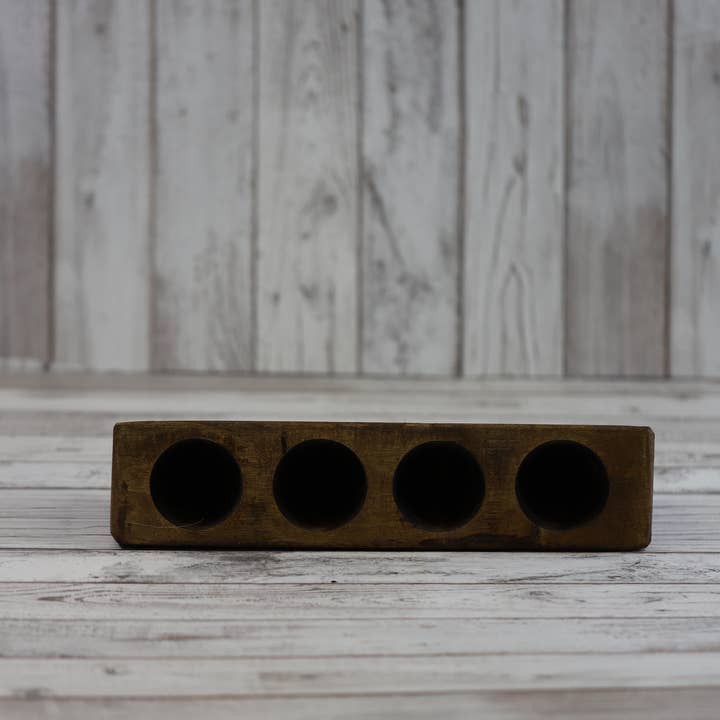 VALENTINA IMPORTS INC - Wholesale Candle Holder - 4 Hole Sugar Mold (Wood) 1