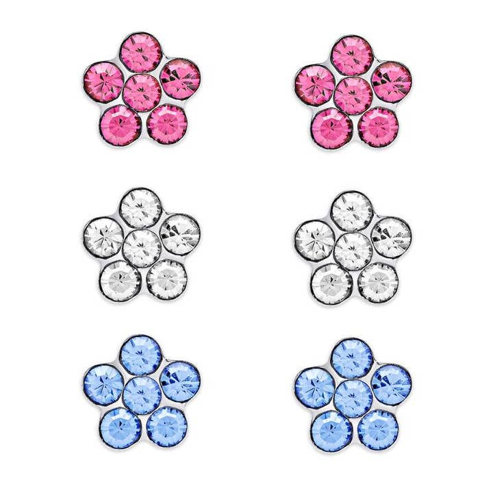 Conjunto de espárragos de flores de cristal en plata de ley para venta al por mayor de Lily Nily