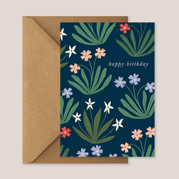 Carte d'anniversaire Fleur de Prairie pour la vente par Kiran Ravilious