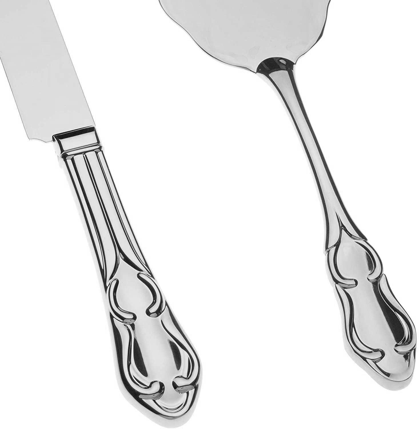 Ella Celebration - Wholesale Serving Utensil - Wedding Cake Knife & Server Set - Engravable  Silver4