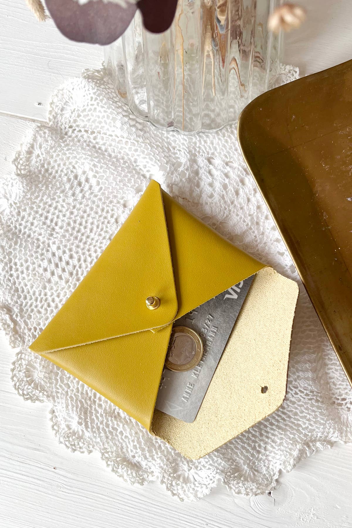 BARNABÉ AIME LE CAFÉ - Wholesale Card Holder - Women's - Leather envelope pouch / Card holder: Bichette, Love...7