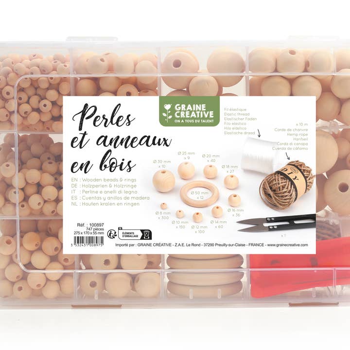 Graine Créative - Wholesale DIY Craft Kit - WOODEN PEARL BOX 747 PCS