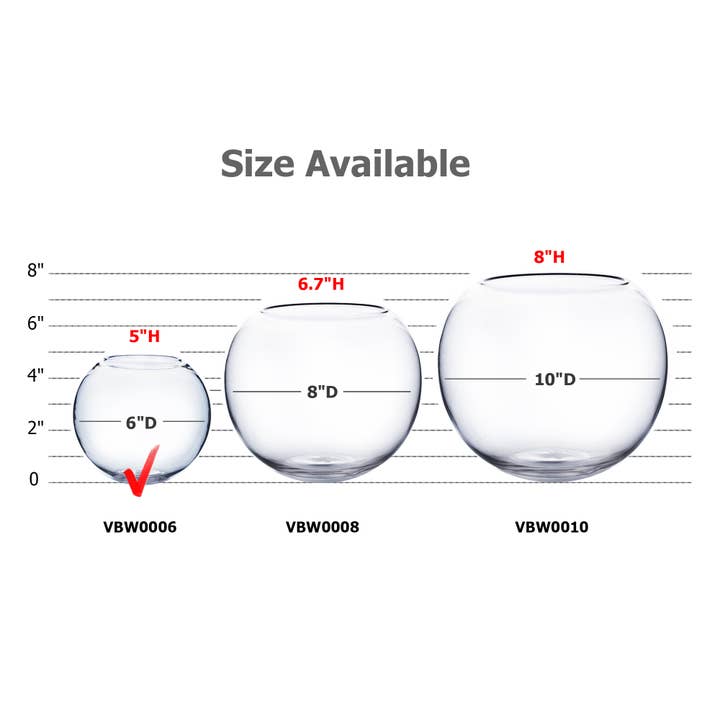 WGV International - Wholesale Vase - WGV Clear Bubble Bowl Glass Vase - 6" x 5"H