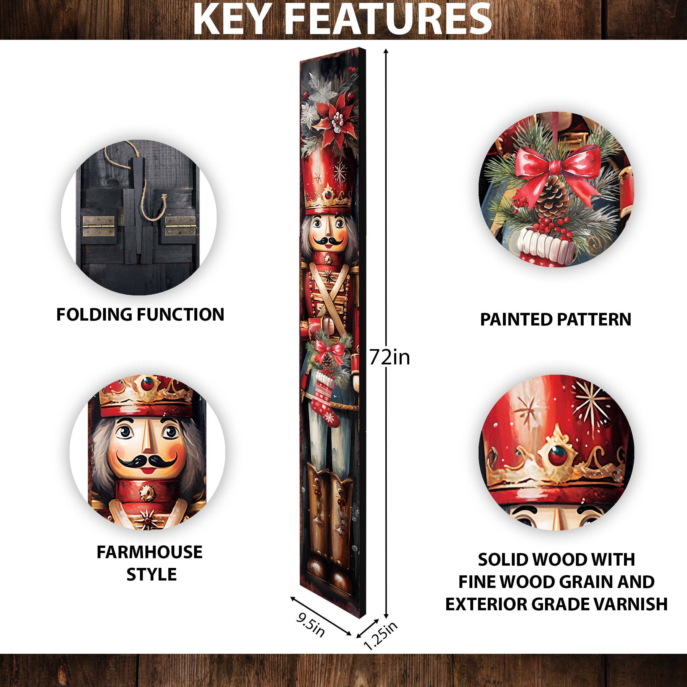 TX USA Corporation - Wholesale Christmas Decoration - 72" Nutcracker Christmas Porch Sign | Grand Indoor Outdoor Holiday Decor1