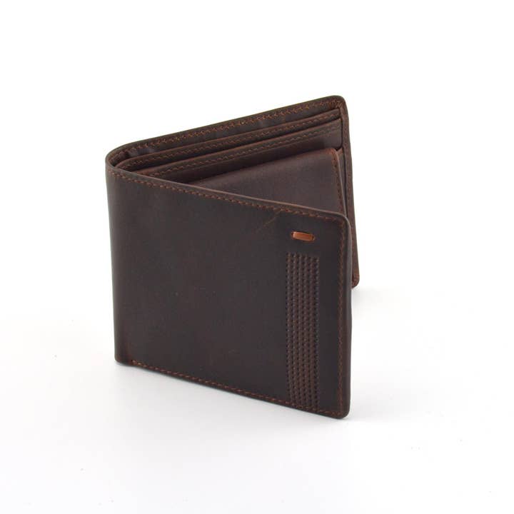 Exclusive Art Inc - Wholesale Portemonnee - Heren - Vintage leren portemonnee//Cow Pull-Up Leder Bruin