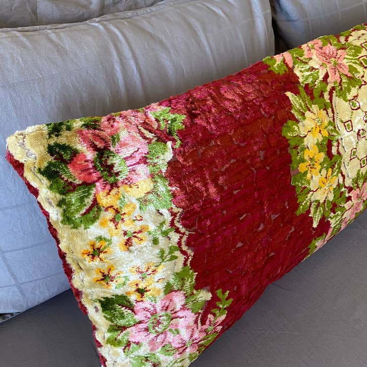 Rustic Remnents - Wholesale Throw Pillow Cover - Farmhouse Red Bolster Pillow Case 16X48 Punch Throw Pillow