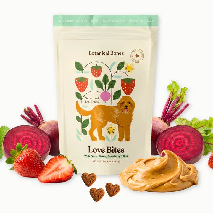 Love Bites - Dog Treats | Organic | Valentine's Day 💕 for wholesale by Botanical Bones