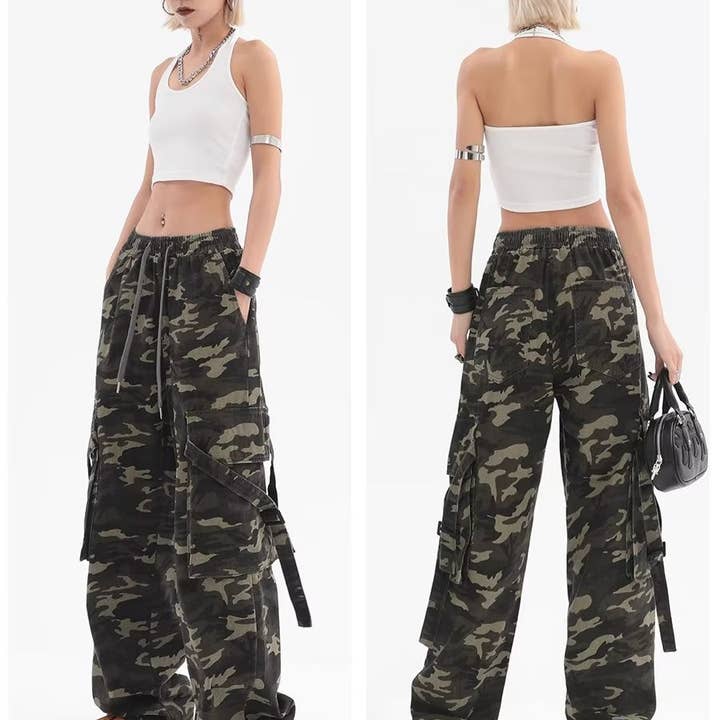 Summer pants children American ins high street hip hop vintage camouflage pants design sense cargo wear casual pants long pants children for wholesale by The Era NYC
