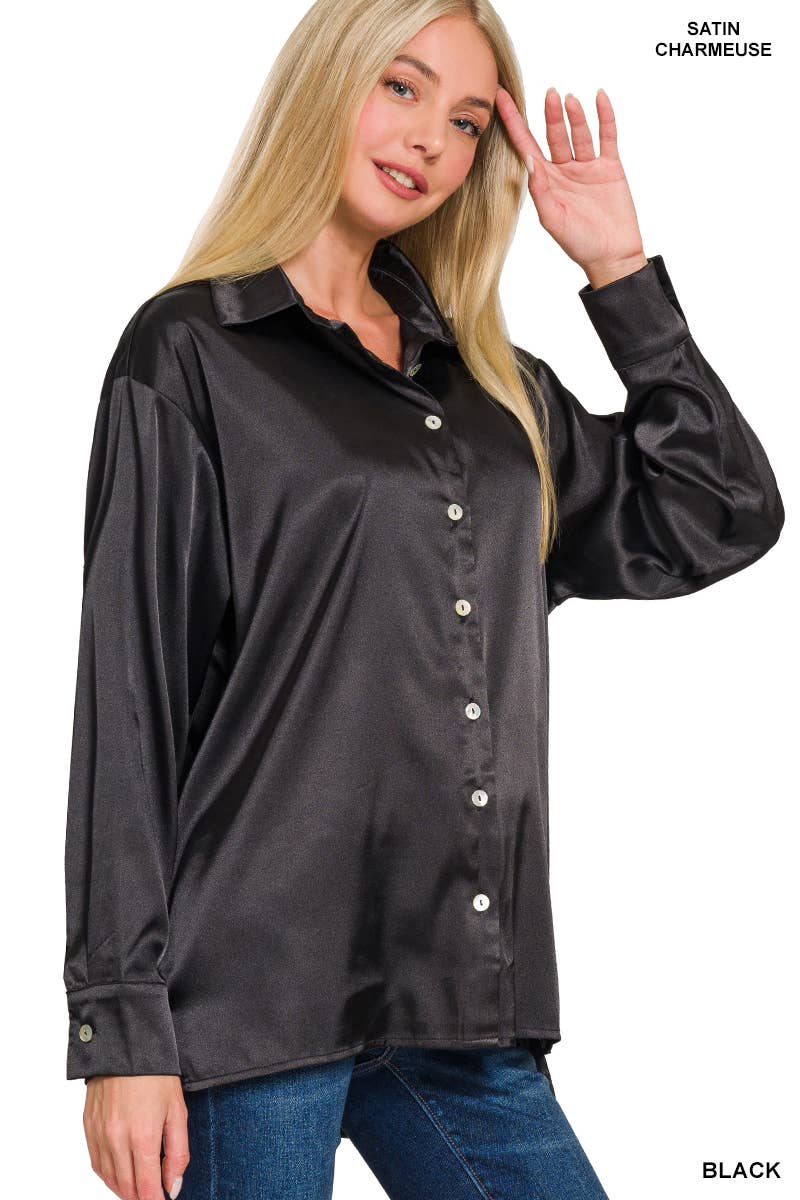 42POPS – Großhandel Hemd mit Button-down-Kragen – Damen – „,.._ Satin-Knopf-Down-Hemden0