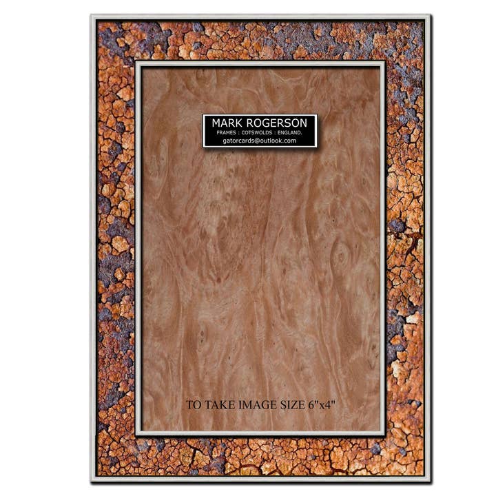 2008 Falsk Rustent Metal Papirfiner 6"x4" Fotoramme. for engroshandel hos Gator cards