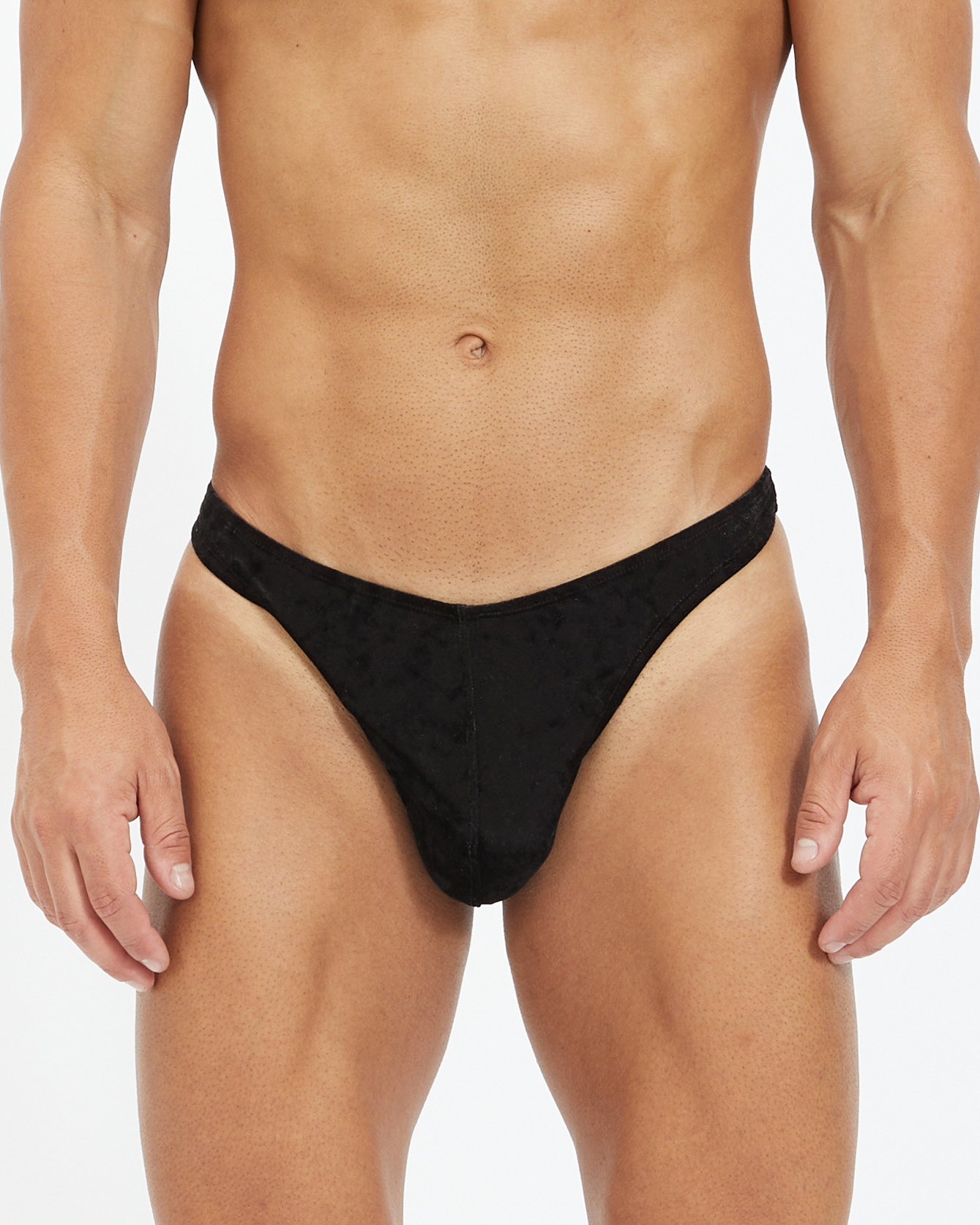 Project Claude - Wholesale Underwear - Men's - Black Velvet "Crystal Heart" Diamond T-Back2