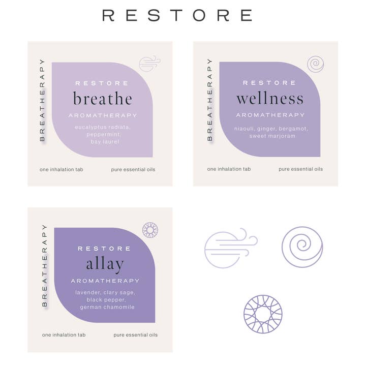 Breatherapy - Wholesale Aromatherapy Inhaler - RESTORE Aromatherapy Inhalation Patches Family6