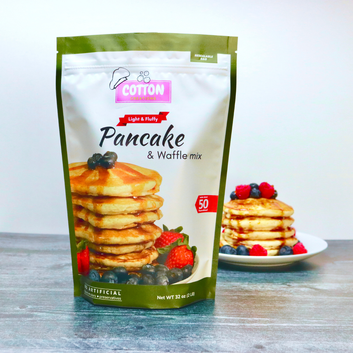 Cotton Creations LLC - Wholesale Pancake Mix - Vegan Pancake & Waffle Mix, 8 oz2