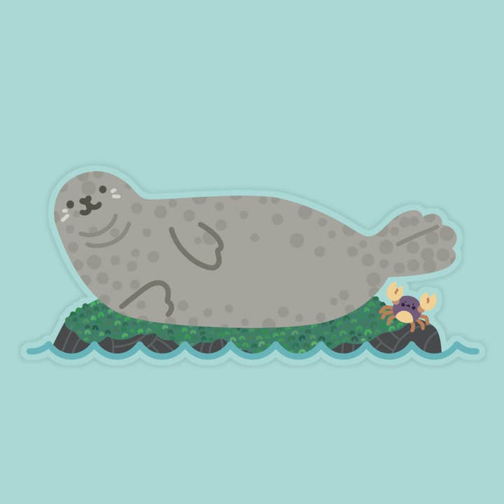 Seal Vinyl Sticker | Waterproof Ocean Pinniped Vinyl Sticker for wholesale by Laura Illustrates