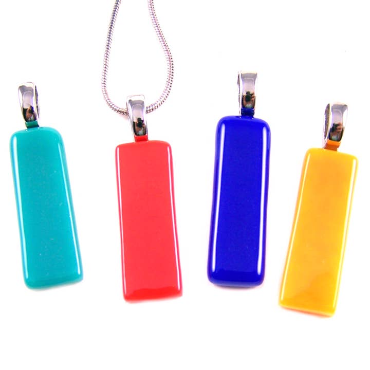 Stained Glass Pendant - Dangle Long - Solid Colors Rainbow for wholesale by Glass Town USA