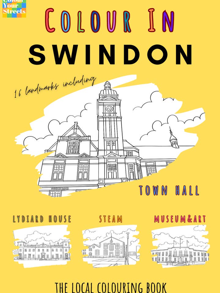 Swindon Colouring Book (A4) for wholesale by Colour Your Streets