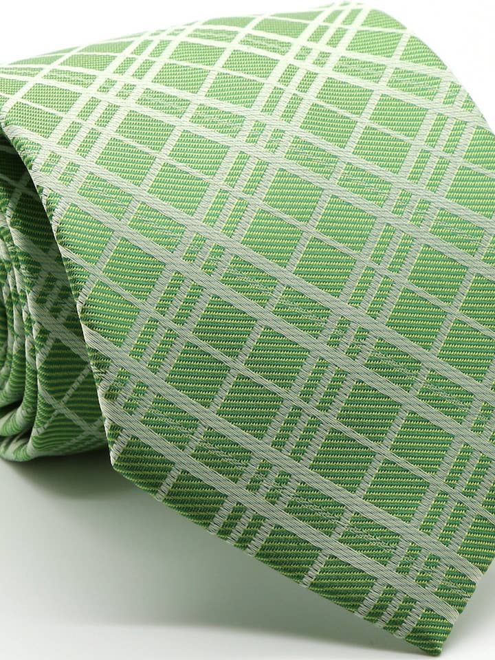 Mens Dads Classic Green Striped Pattern Business Casual Necktie & Hanky Set RO-3 for wholesale by Ferrecci