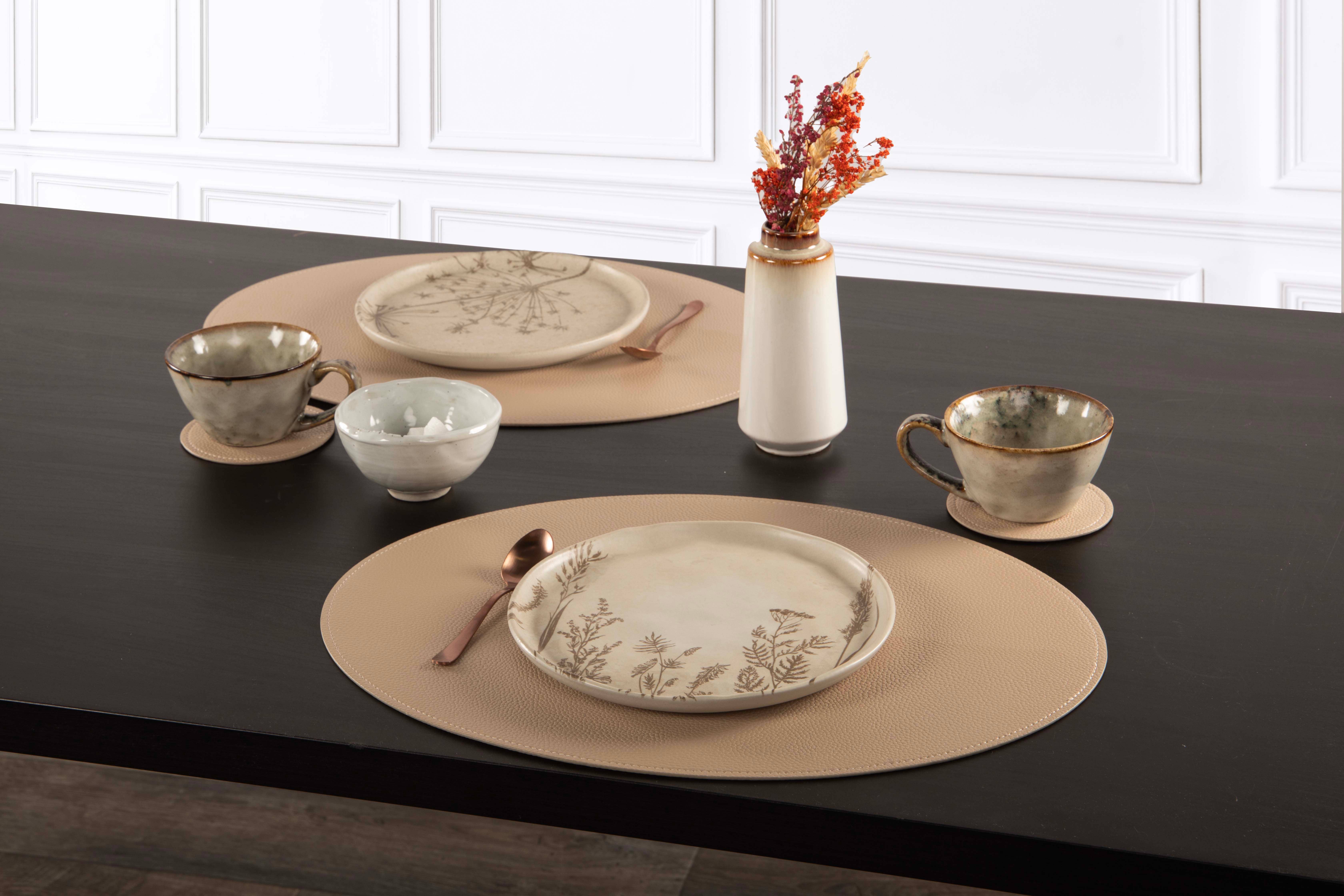 Tiseco - Vendita all'ingrosso Tovagliette - Tovaglietta ovale TRUDO in pelle vegana – 33x45 cm12