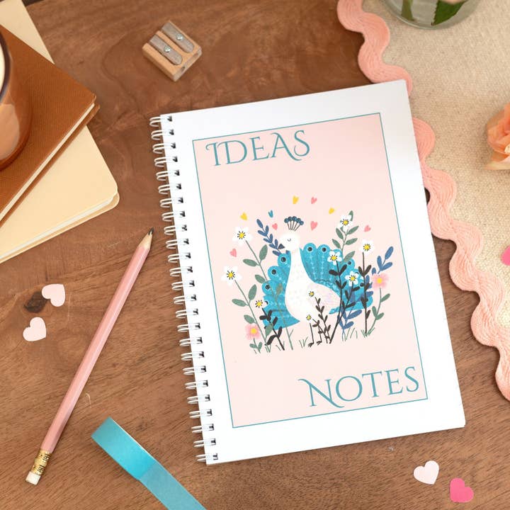 Peacock A5 Flat Lay Notebook for wholesale by Sjstationery