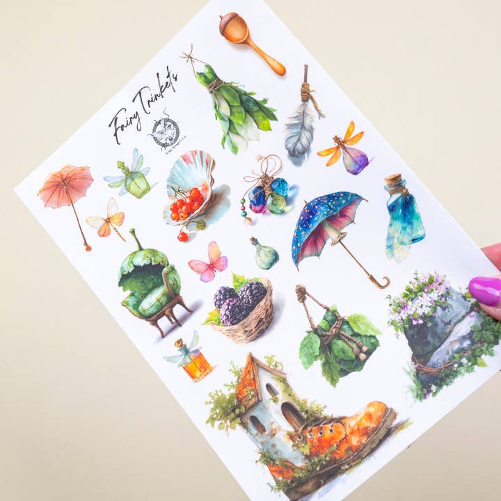 CoraCreaCrafts - Wholesale Sticker - Fairy Tiny Trinkets Sticker Sheet2