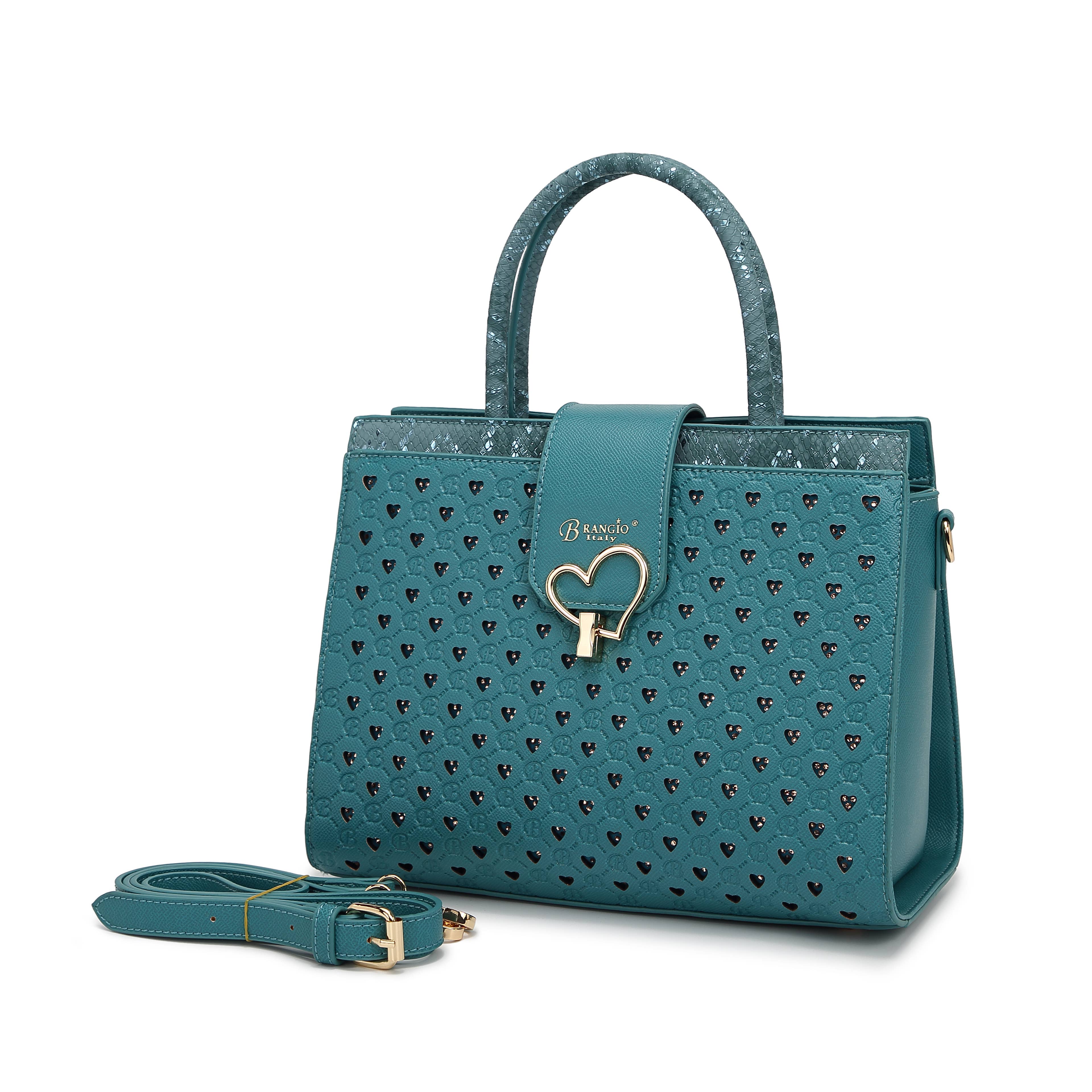 Brangio (Italy) Company Inc. - Wholesale Top Handle Bag - Women's -  Brangio Italy Turquoise Heart-Lock Top Handle Bag11