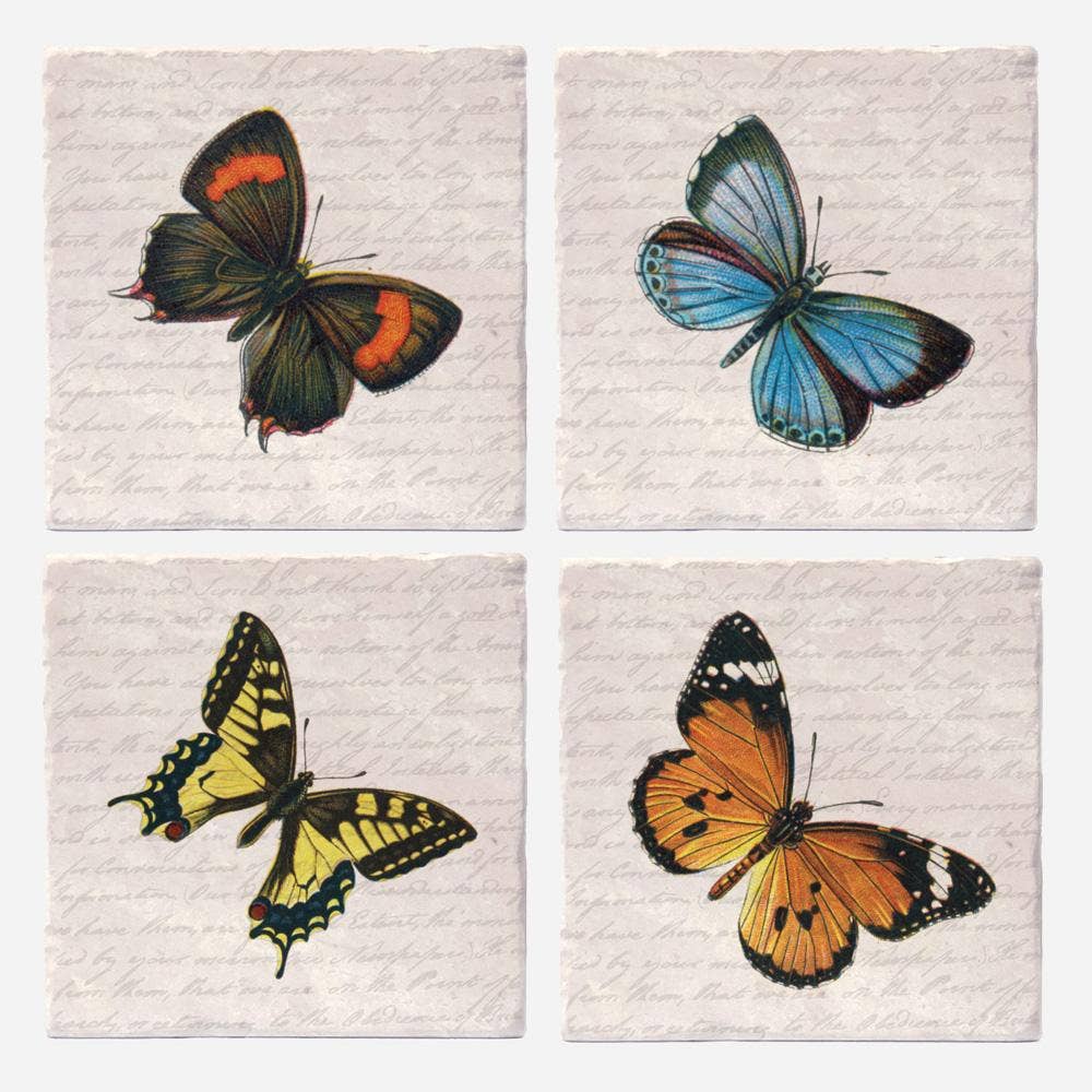 Versatile Coasters Canada - Wholesale Coasters - Vintage Butterflies Coasters1