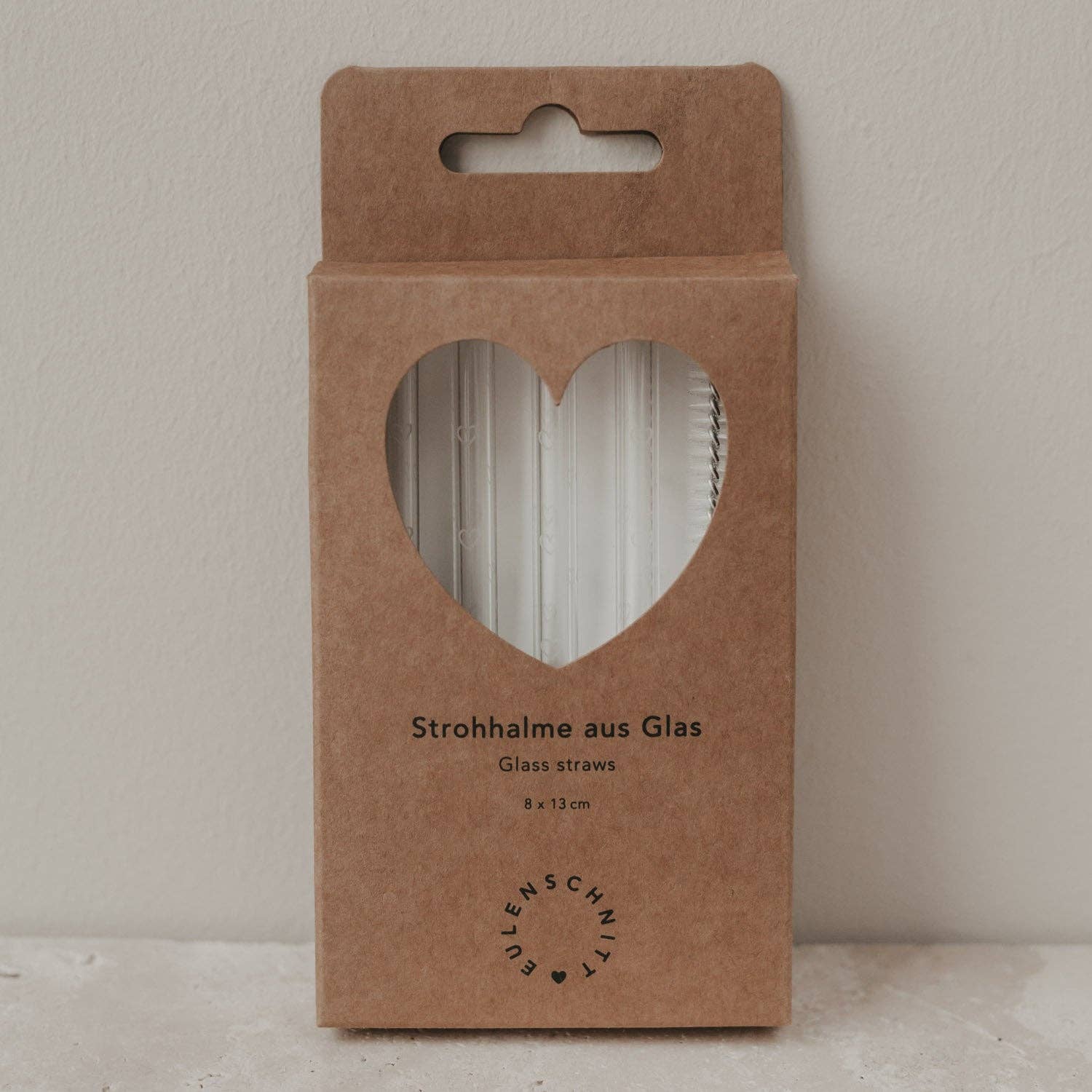 Eulenschnitt – wholesale Drinking straw – Glass heart straws 13cm in a set of 4 (PU = 10 sets)1