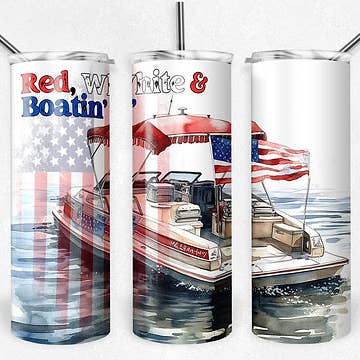 20 oz patriotic tumbler, boating , fishing, men’s gift, summ for wholesale by Countryside Savage